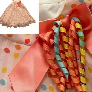 Iris & Ivy Dress Polka Dot Pleated Princess Bow Sleeveless Size 4